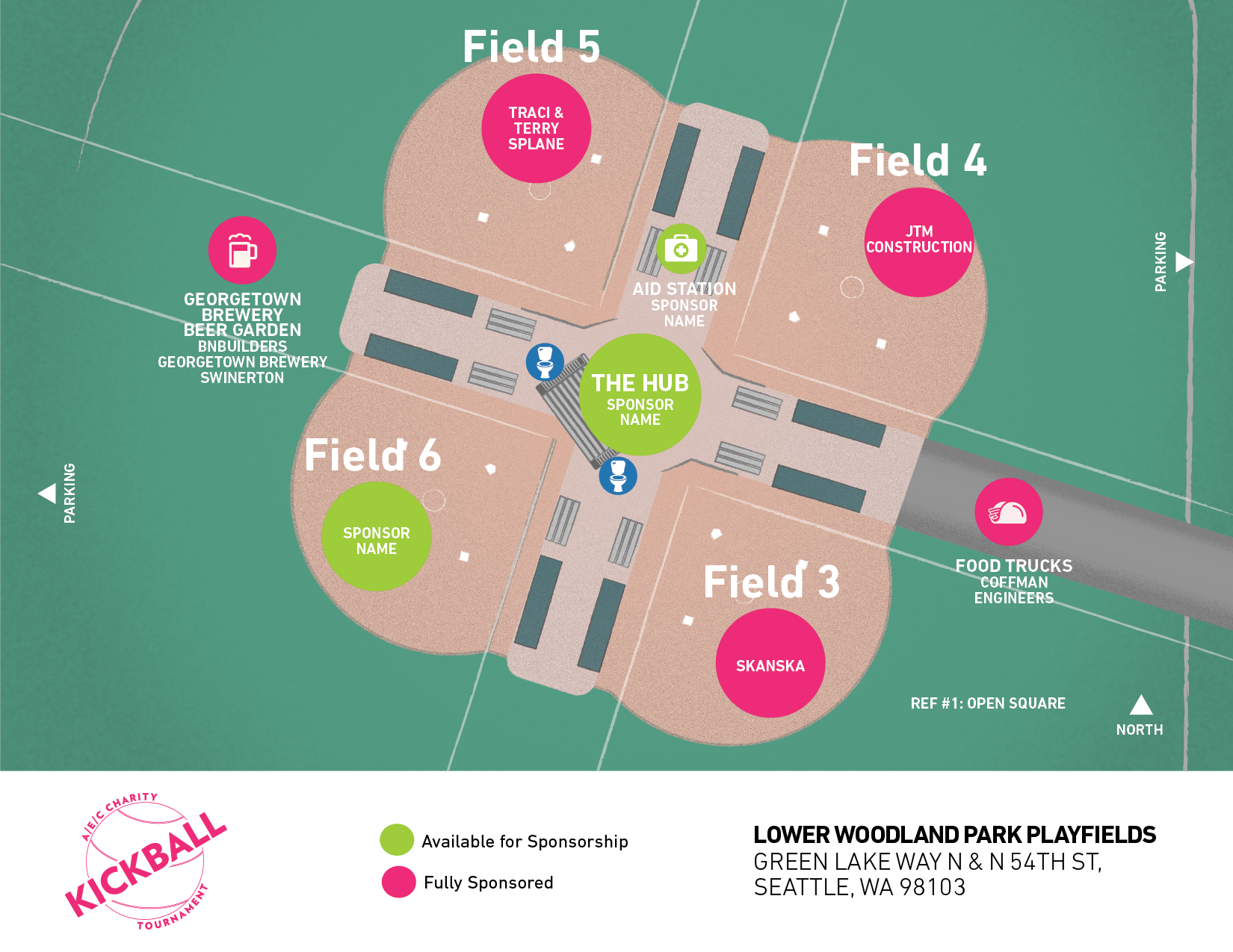 2022 AEC Charity Kickball Tournament Sponsor Map